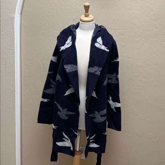 Field Flower for Anthropologie Sedona Wool Sweater Coat in Dove Print Size Large - Picture 7 of 9